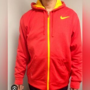 Nike Men's Therma Fit Training Hoodie Full Zip Red 465786-601 Size XL 2XL